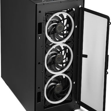 Sharkoon REV300 Gaming Midi Tower Κουτί Υπολογιστή με Πλαϊνό Παράθυρο και RGB Φωτισμό Μαύρο