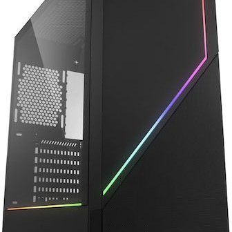 Sharkoon RGB Flow Gaming Midi Tower Κουτί Υπολογιστή με Πλαϊνό Παράθυρο Μαύρο