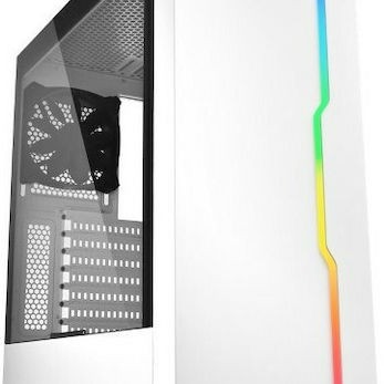 Sharkoon RGB Slider Midi Tower Κουτί Υπολογιστή με Πλαϊνό Παράθυρο Λευκό
