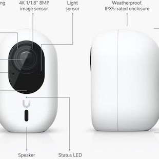 Ubiquiti UVC-G6-INS-W IP Κάμερα Παρακολούθησης Wi-Fi 4K με Αμφίδρομη Επικοινωνία