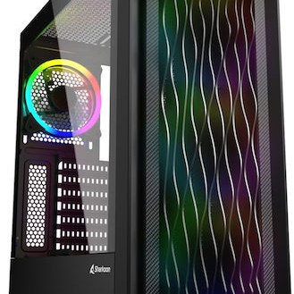 Sharkoon RGB Wave Gaming Midi Tower Κουτί Υπολογιστή με Πλαϊνό Παράθυρο Μαύρο