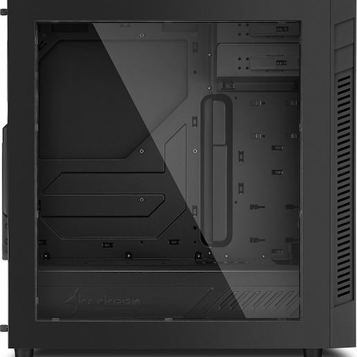 Sharkoon S25-W Midi Tower Κουτί Υπολογιστή με Πλαϊνό Παράθυρο Μαύρο