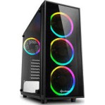Sharkoon TG4 RGB Gaming Midi Tower Κουτί Υπολογιστή με Πλαϊνό Παράθυρο Μαύρο