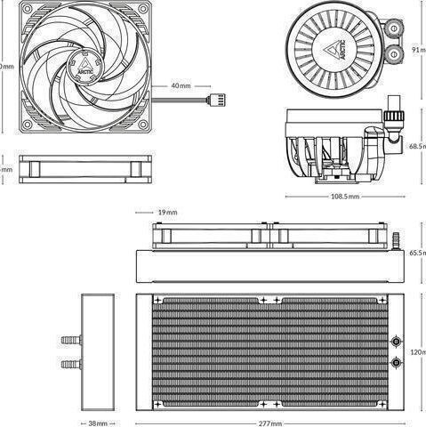 Arctic Freezer III Pro 240 Ψύκτρα Επεξεργαστή Διπλού Ανεμιστήρα για Socket 1700/1851/AM4/AM5