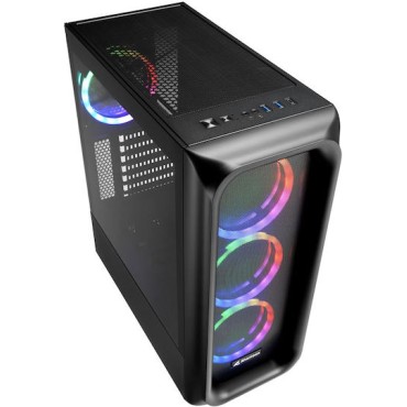 Sharkoon TK5M Gaming Midi Tower Κουτί Υπολογιστή με Πλαϊνό Παράθυρο και RGB Φωτισμό Μαύρο