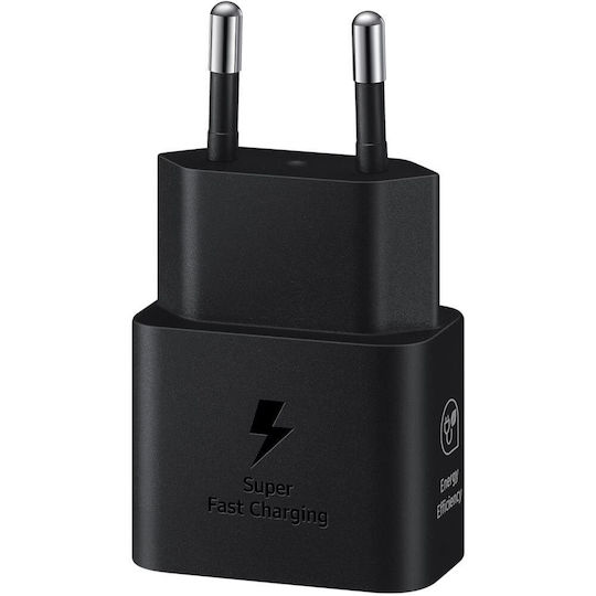 Samsung Φορτιστής με Θύρα USB-C και Καλώδιο USB-C - USB-C 25W Power Delivery Μαύρος (EP-T2510X)