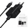 Samsung Φορτιστής με Θύρα USB-C και Καλώδιο USB-C - USB-C 25W Power Delivery Μαύρος (EP-T2510X)