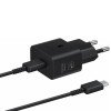 Samsung Φορτιστής με Θύρα USB-C και Καλώδιο USB-C - USB-C 25W Power Delivery Μαύρος (EP-T2510X)