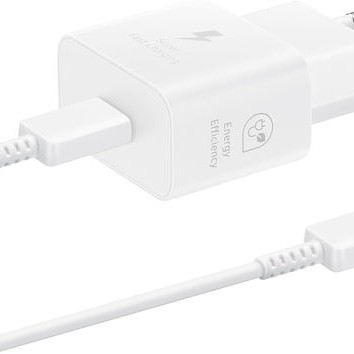 Samsung Φορτιστής με Θύρα USB-C και Καλώδιο USB-C - USB-C 25W Power Delivery Λευκός (EP-T2510X)