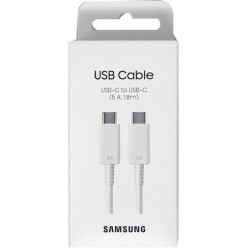 Samsung USB 2.0 Cable USB-C male - USB-C 100W Λευκό 1.8m EP-DX510JWEGEU Bulk