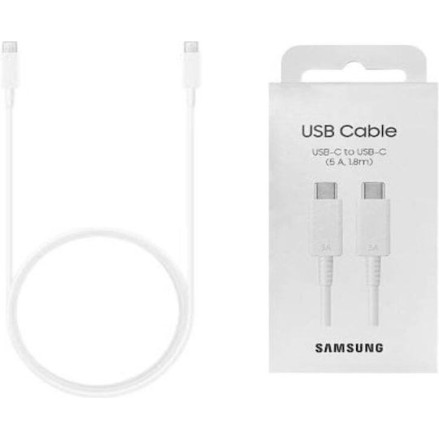 Samsung USB 2.0 Cable USB-C male - USB-C 100W Λευκό 1.8m EP-DX510JWEGEU Bulk