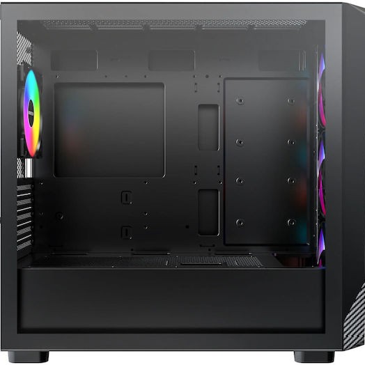 Montech X5M Gaming Mini Tower Κουτί Υπολογιστή με Πλαϊνό Παράθυρο και ARGB Φωτισμό Μαύρο