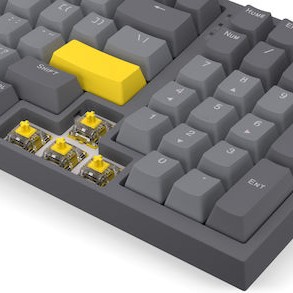 Endorfy Ασύρματο Gaming Πληκτρολόγιο με Gateron Yellow διακόπτες και RGB φωτισμό (Αγγλικό US) Γκρι