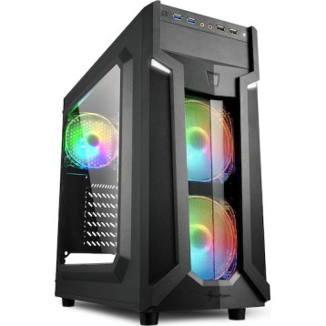 Sharkoon VG6-W RGB Gaming Midi Tower Κουτί Υπολογιστή με Πλαϊνό Παράθυρο Μαύρο