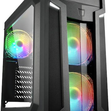 Sharkoon VG6-W RGB Gaming Midi Tower Κουτί Υπολογιστή με Πλαϊνό Παράθυρο Μαύρο