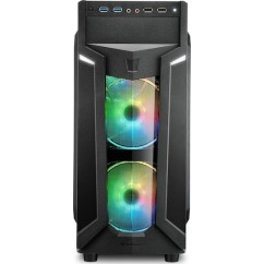 Sharkoon VG6-W RGB Gaming Midi Tower Κουτί Υπολογιστή με Πλαϊνό Παράθυρο Μαύρο