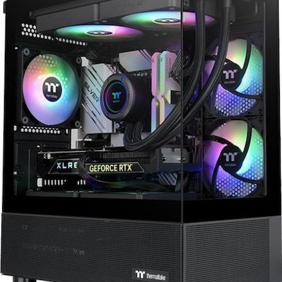 Thermaltake View 170 TG Gaming Micro Tower Κουτί Υπολογιστή με Πλαϊνό Παράθυρο και RGB Φωτισμό Μαύρο