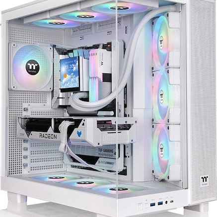 Thermaltake View 380 XL TG ARGB Gaming Midi Tower Κουτί Υπολογιστή με Πλαϊνό Παράθυρο Snow White