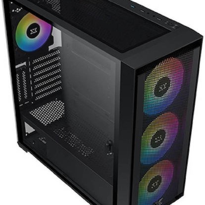 Xigmatek Anubis Pro 4FX Gaming Full Tower Κουτί Υπολογιστή με Πλαϊνό Παράθυρο και RGB Φωτισμό Μαύρο
