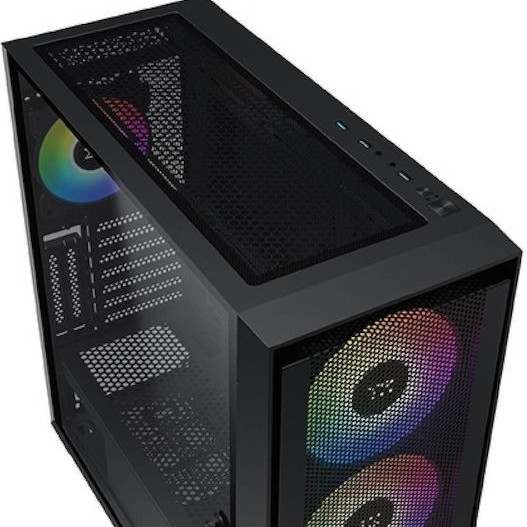 Xigmatek Anubis Pro 4FX Gaming Full Tower Κουτί Υπολογιστή με Πλαϊνό Παράθυρο και RGB Φωτισμό Μαύρο