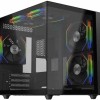 Xigmatek Aqua M Lite Gaming Mini Tower Κουτί Υπολογιστή με Πλαϊνό Παράθυρο και ARGB Φωτισμό Μαύρο