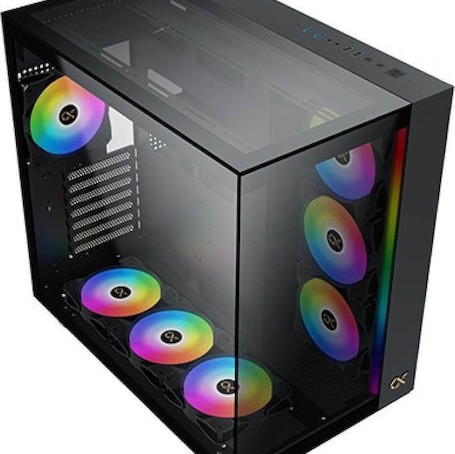 Xigmatek AQUA Ultra Gaming Full Tower Κουτί Υπολογιστή με Πλαϊνό Παράθυρο και RGB Φωτισμό Μαύρο
