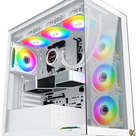 Xigmatek Endorphin Ultra Gaming Full Tower Κουτί Υπολογιστή με Πλαϊνό Παράθυρο και RGB Φωτισμό Arctic