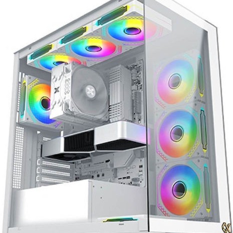 Xigmatek Endorphin Ultra Gaming Full Tower Κουτί Υπολογιστή με Πλαϊνό Παράθυρο και RGB Φωτισμό Arctic