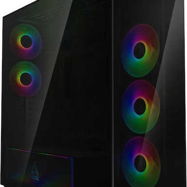 Arctic Xtender Midi Tower Κουτί Υπολογιστή με Πλαϊνό Παράθυρο Μαύρο