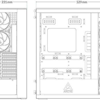 Arctic Xtender VG Mirror Midi Tower Κουτί Υπολογιστή με Πλαϊνό Παράθυρο Μαύρο