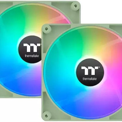 Thermaltake CT140 Case Fan με ARGB Φωτισμό και Σύνδεση 4-Pin PWM 2τμχ Matcha Green