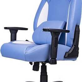 Thermaltake V Comfort Καρέκλα Gaming Δερματίνης με Ρυθμιζόμενα Μπράτσα Μπλε / Λευκό