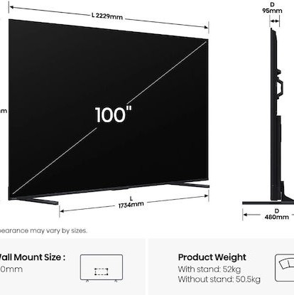 Hisense Smart Τηλεόραση 100