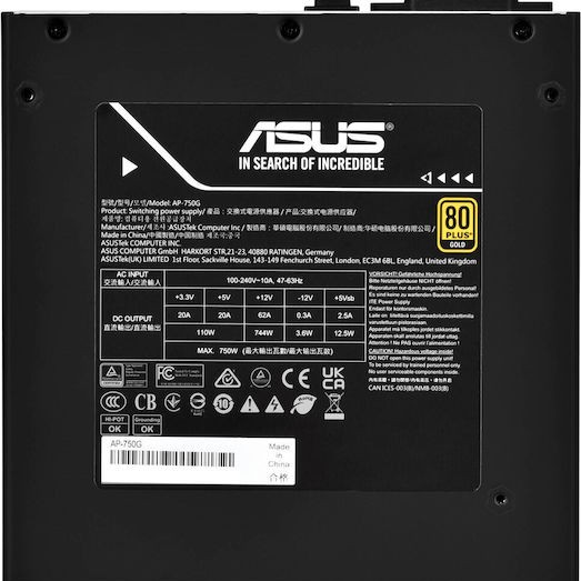 Asus Prime 750W Λευκό Τροφοδοτικό Υπολογιστή Full Modular 80 Plus Gold
