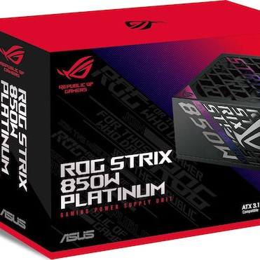 Asus Rog Strix Platinum 850W Μαύρο Τροφοδοτικό Υπολογιστή Full Modular 80 Plus Platinum