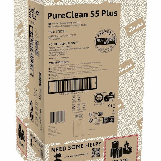 Vileda Pureclean S5 Plus Επαναφορτιζόμενη Σκούπα Stick 31V Μαύρη