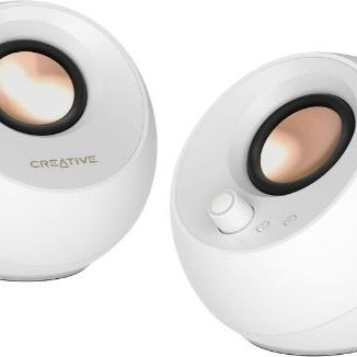 Creative Pebble Pro Ηχεία Υπολογιστή 2.0 με RGB Φωτισμό και Bluetooth Ισχύος 20W σε Λευκό Χρώμα