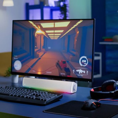 Creative Sound Blaster GS3 Ασύρματα Ηχεία Υπολογιστή 2.0 με RGB Φωτισμό και Bluetooth Ισχύος 24W σε Λευκό Χρώμα