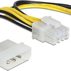 DeLock 4-Pin Molex - 8-Pin PCIe Cable 0.15m Πολύχρωμο 82397