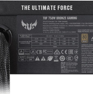 Asus TUF-GAMING-750B 750W Μαύρο Τροφοδοτικό Υπολογιστή Full Wired 80 Plus Bronze