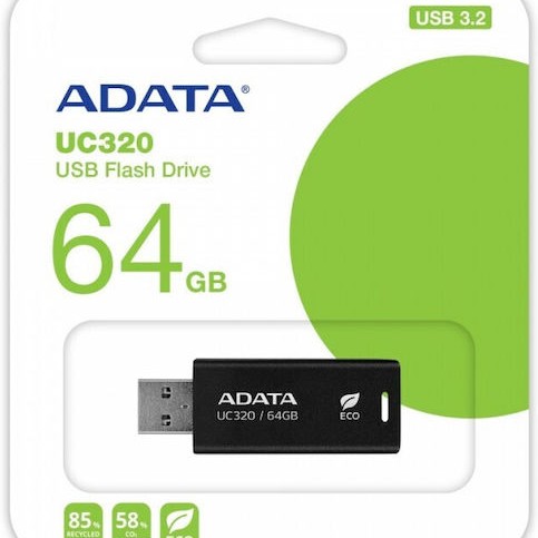 Adata Uc320 64GB USB 3.2 Stick Μαύρο