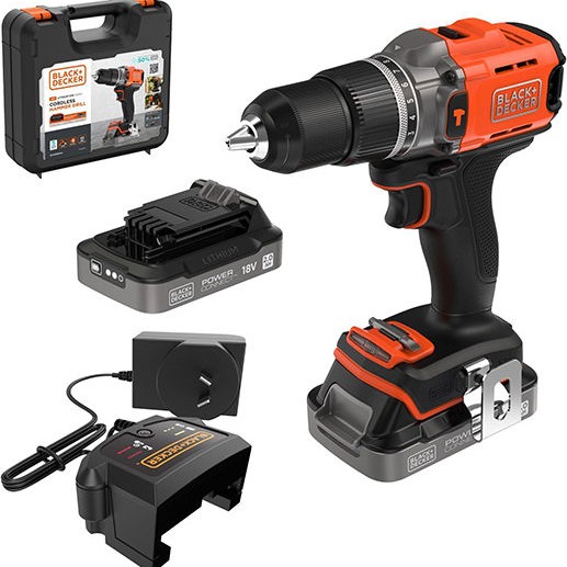 Black & Decker Κρουστικό Δραπανοκατσάβιδο Μπαταρίας 18V 1x2Ah