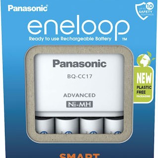 Panasonic Eneloop Advanced BQ-CC17 Φορτιστής 4 Μπαταριών Ni-MH Μεγέθους AA/AAA Σετ με 4x AA 2000mAh σε Λευκό χρώμα
