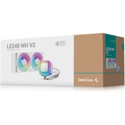 Deepcool LE240 (v2) Υδρόψυξη Επεξεργαστή Διπλού Ανεμιστήρα 120mm για Socket AM4/AM5/1700/1200 με ARGB Φωτισμό Λευκή