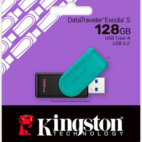 Kingston Datatraveler 128GB USB 3.2 Stick Τιρκουάζ
