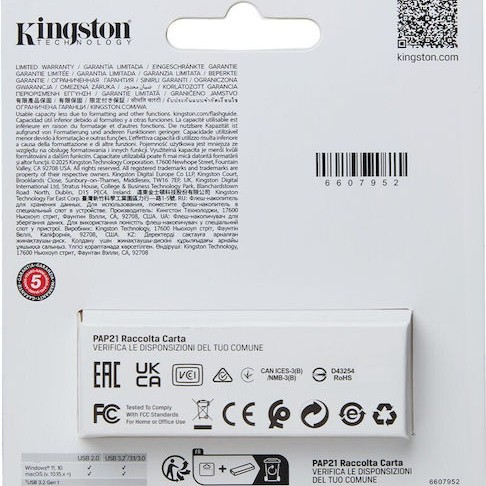 Kingston Datatraveler 128GB USB 3.2 Stick Τιρκουάζ