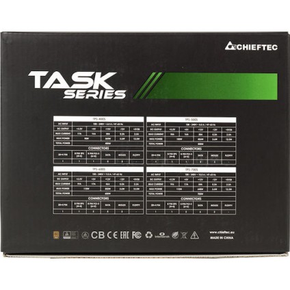 Chieftec Task Series 600W Μαύρο Τροφοδοτικό Υπολογιστή Full Wired 80 Plus Bronze