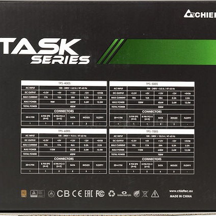 Chieftec Task Series 700W Μαύρο Τροφοδοτικό Υπολογιστή Full Wired 80 Plus Bronze