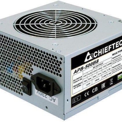 Chieftec Value Series 500W Γκρι Τροφοδοτικό Υπολογιστή Full Wired 80 Plus Standard