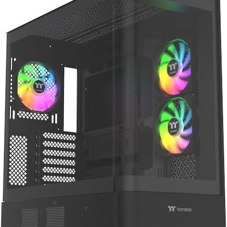 Thermaltake View 290 TG Gaming Micro Tower Κουτί Υπολογιστή με Πλαϊνό Παράθυρο και RGB Φωτισμό Μαύρο